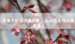 苹果手机导出通讯录（iphone怎么导出通讯录）